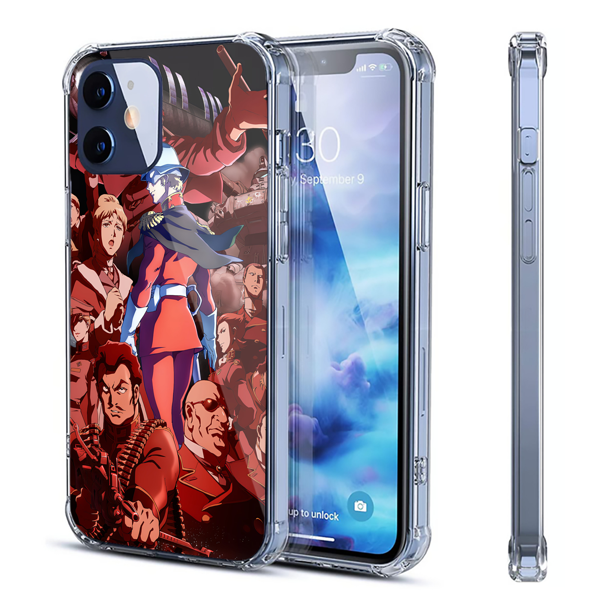 （画像用） 機動戦士ガンダム Mobile Suit Gundam 【iPhone 12シリーズ対応】透明スマホケース（クリアソフトケース）
